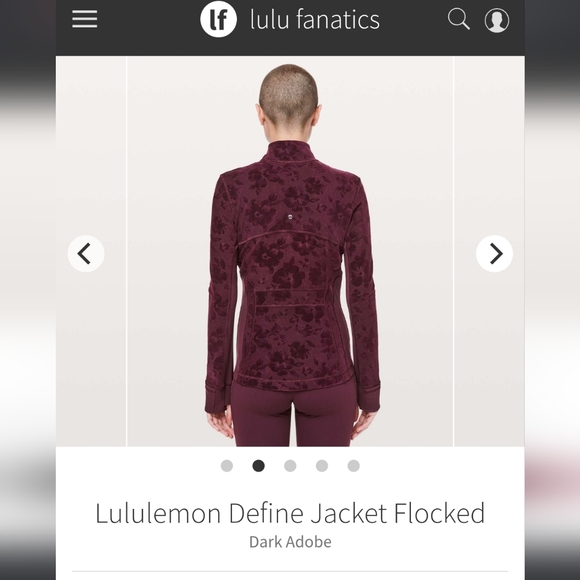 Lululemon Special Edition Define Jacket Flocked Dark Adobe, Floral Velvet Size 6 - Picture 2 of 9